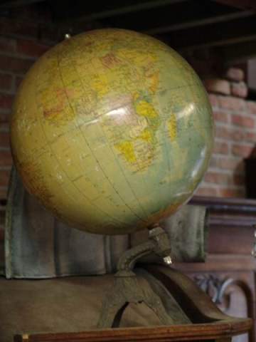 globe on iron stand