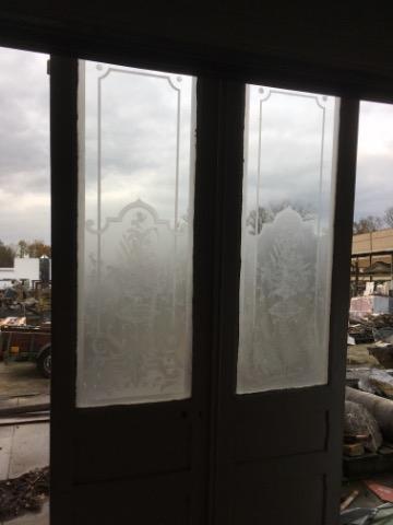 Pair of doors etched glas