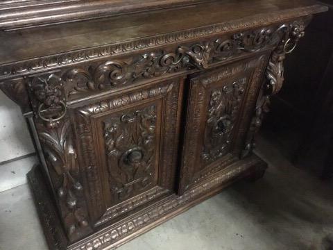 Renaissance cabinet vitrine oak