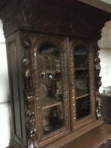 Renaissance cabinet vitrine oak