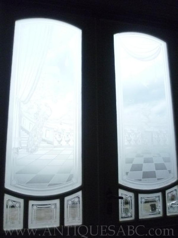 Set of 3 doors etched glass