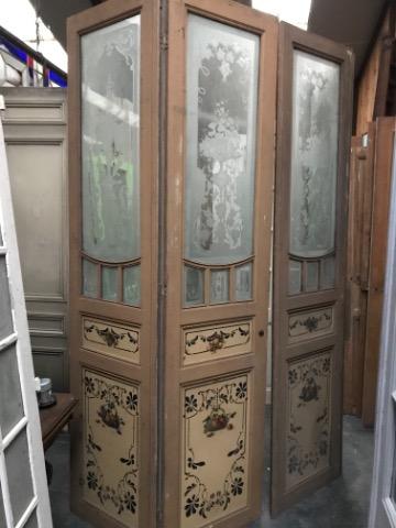 Set of 4 doors etched glass