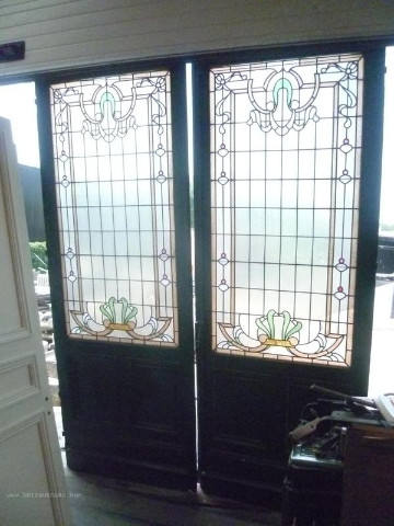 stained glass pair of doors